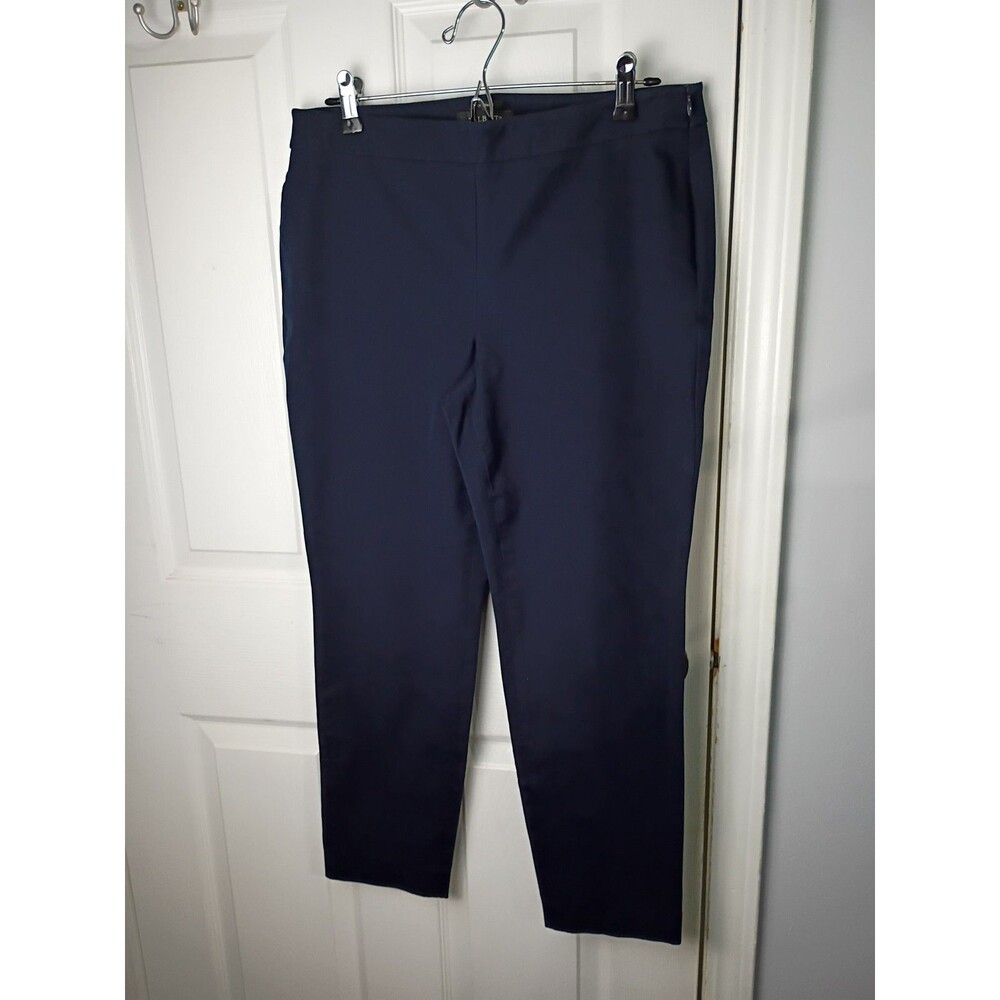 Talbots Chatham 8P Blue Cropped Flat Front Stretchy Pants business casual